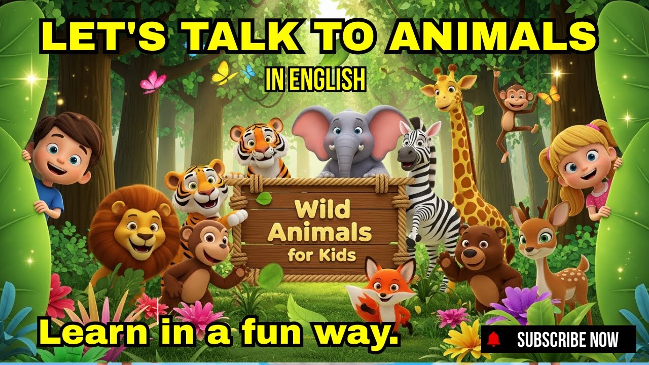 Wild Animals Intro for Kids | Learn Animal Names & Sounds | Jungle ...