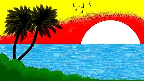 How to Draw In Computer | Microsoft Paint Tutorial | MS Paint | Computer Drawing | Scenery Drawing
