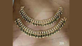 Ankle Bracelet with Golden Anklet Bells and Green Beads screenshot 3