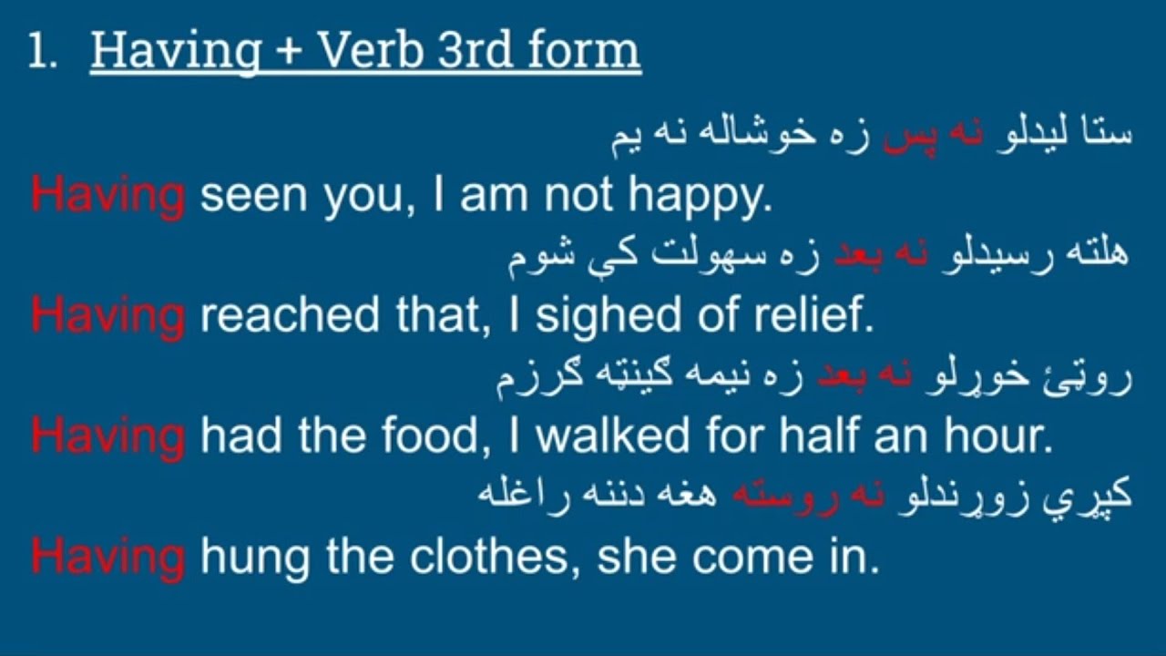 Use Of Having Verb 3rd Form Use Of Having Verb 3rd Form