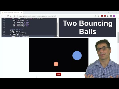two bouncing balls | Animating Shapes | PyAngelo
