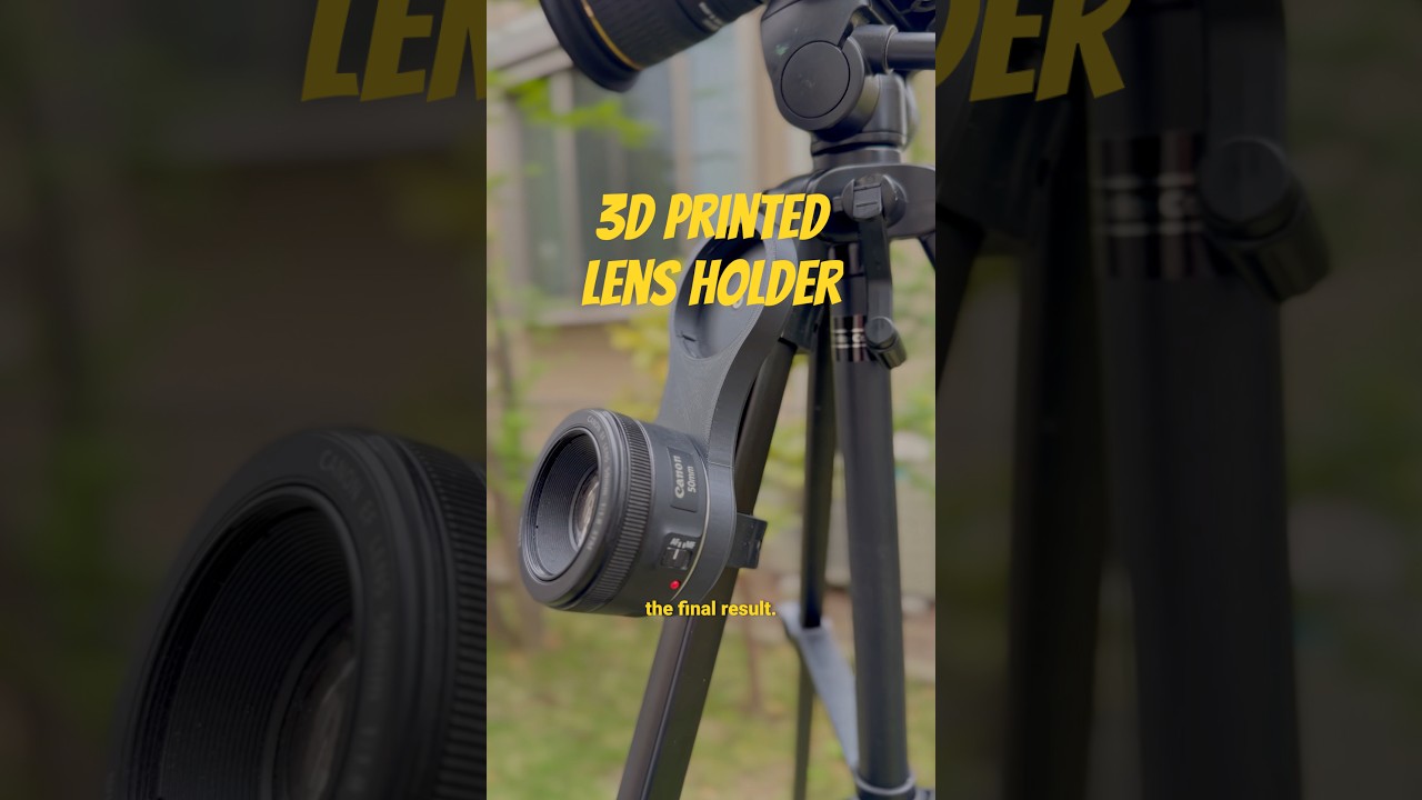 3D printed lens holder that can be mounted on your tripod? #3Dprint #3Ddesign #Shapr3D #Elegoo