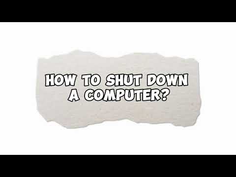 How to Start and Shut Down a Computer