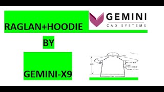 HOODIE  HOW TO MAKE RAGLAN LONG SLEEVE T SHIRT PATTERN BY GEMINI-X9 CAD SOFTWARE. screenshot 4