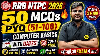 RRB NTPC Computer Practice Set 2 | Top 50 Important MCQs (PYQ) | Computer Basics | By Gyan Singh