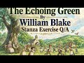 THE ECHOING GREEN BY WILLIAM BLAKE EXERCISE( 1ST Year English Punjab Board)