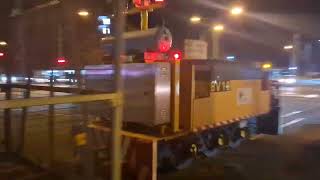 cane train going through Edmonton at night
