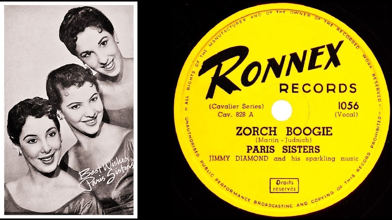 THE PARIS SISTERS THE BULLY BULLY MAN ZORCH BOOGIE 1953 Ronnex 
