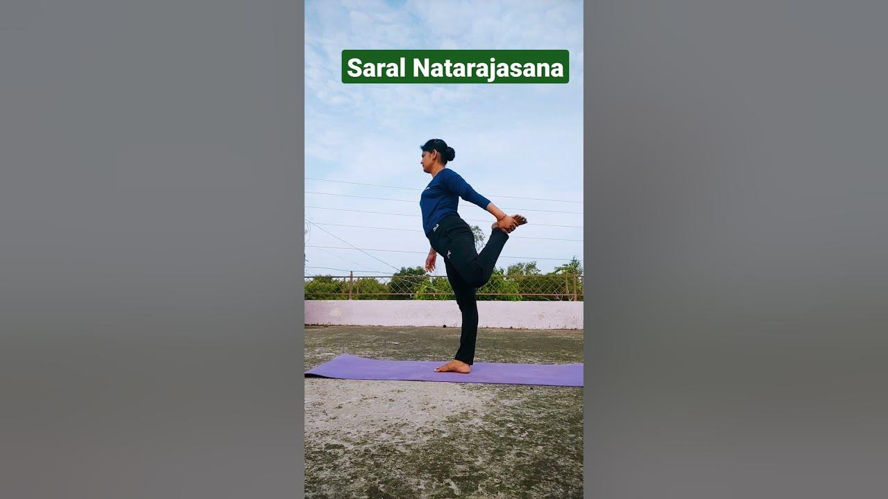 How to do DANCER POSE  Learn Saral Natarajasana pose Step by Step &  Benefits#shorts#yogaguru 