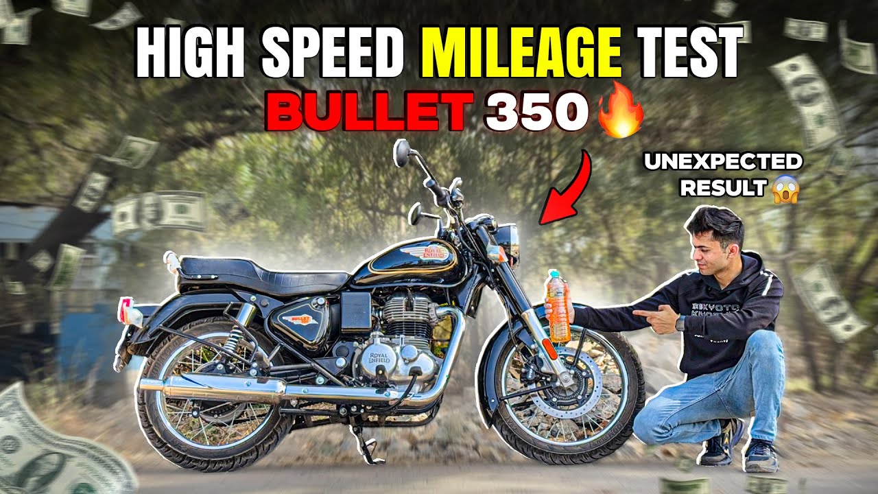 2025 Bullet 350 High Speed Mileage test 🔥| Bullet 350 1L Mileage |