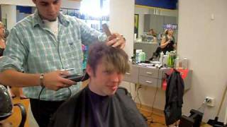 Chris getting a Haircut