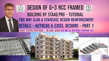 STD6|Design of G+3 RCCFramedBuilding bySTAADPro|TwoWaySlab-StaircaseDesignReinforcementDetails-Part1