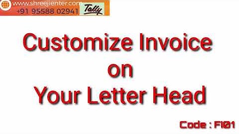 FI01:Full Invoice Customization print on Letter Head | Max Item on One Page |Tally Customize Invoice