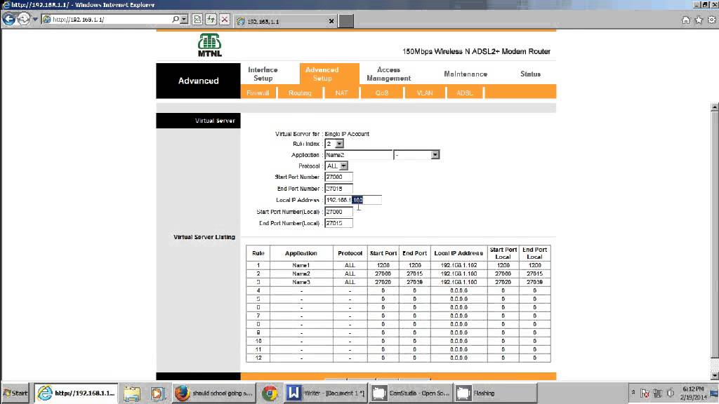 How To DO port forwarding in any router (mine MTNL) for servers and