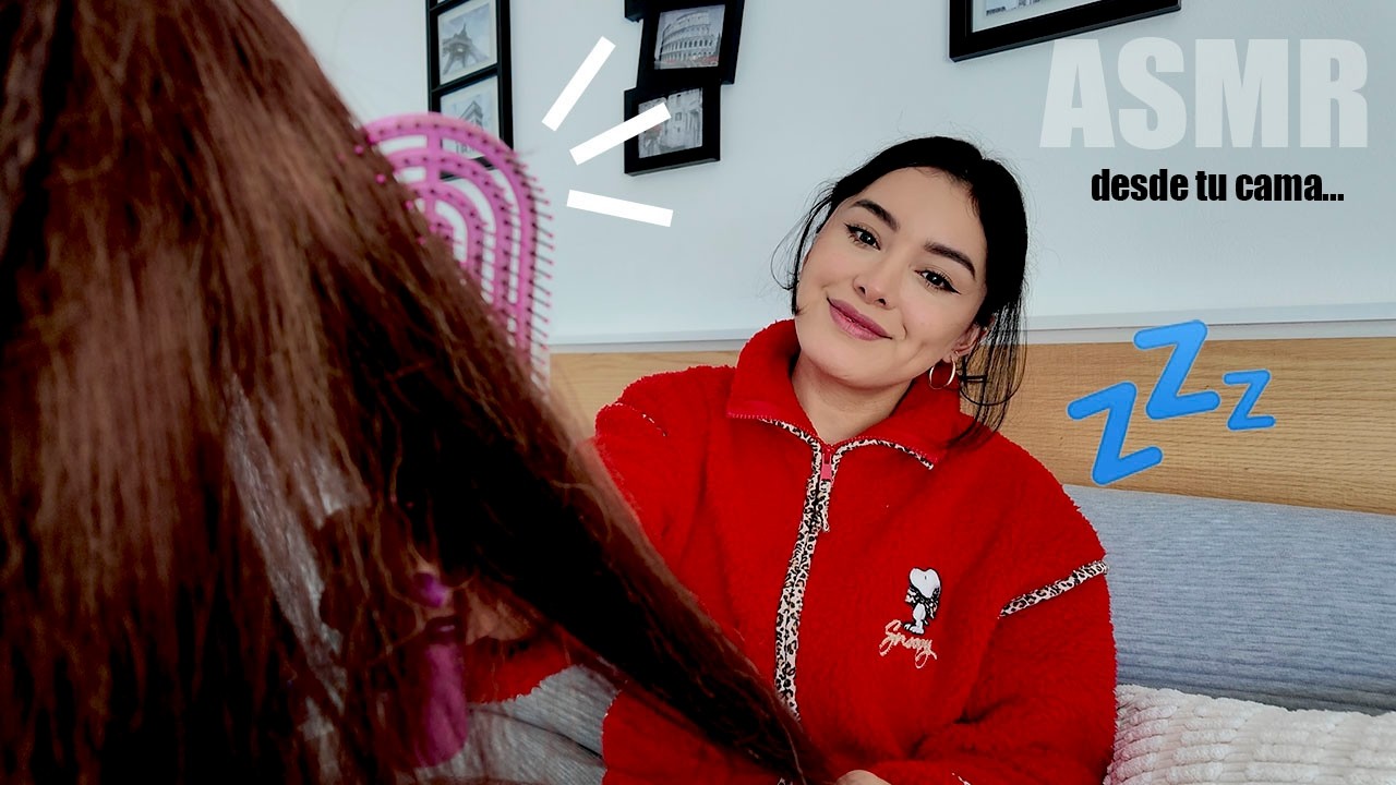 ASMR REALISTA para Dormir 💤 Te MIMO en TU CAMITA 🌙 | Cepillo tu cabello + Rutina de Skincare