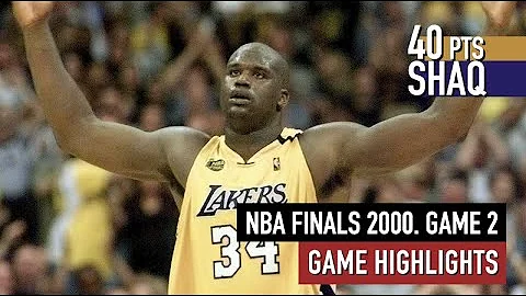 NBA Finals 2000. Lakers vs Pacers Game 2 Highlights. Shaq 40 points HD