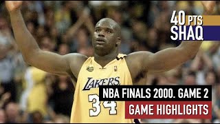 NBA Finals 2000. Lakers vs Pacers Game 2 Highlights. Shaq 40 points HD