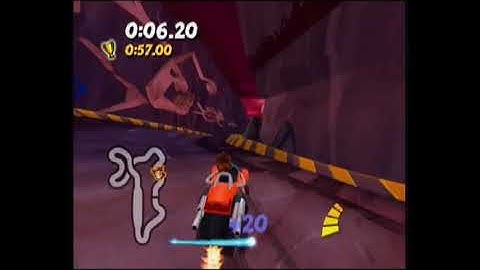 Crash Tag Team Racing (Xbox) - Labrea Car Pits Normal Speed Fast Lap Speedrun (52.38)
