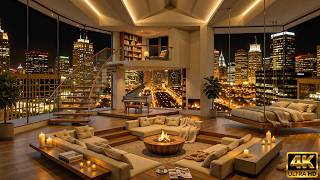 The Ultimate Nightcap Jazz Experience ✨ Luxury Lounge Ambience with Soft Fireplace & Midnight City