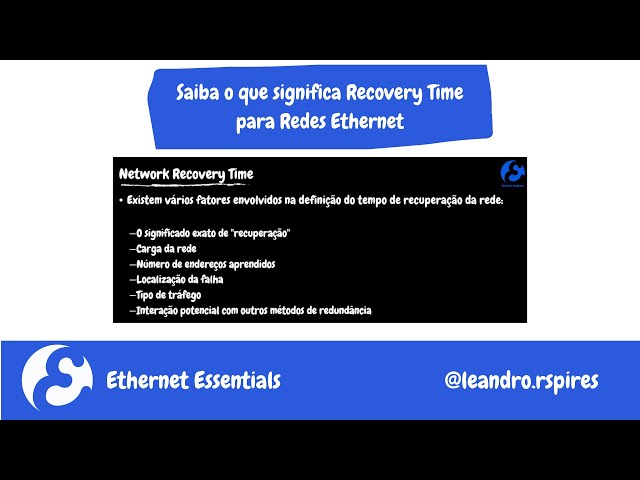 Saiba o que significa Recovery Time para Redes Ethernet 