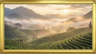 Misty Tea Terraces at Sunrise | Soft Hillside Frame TV Art | 3 Hours 4K screenshot 5