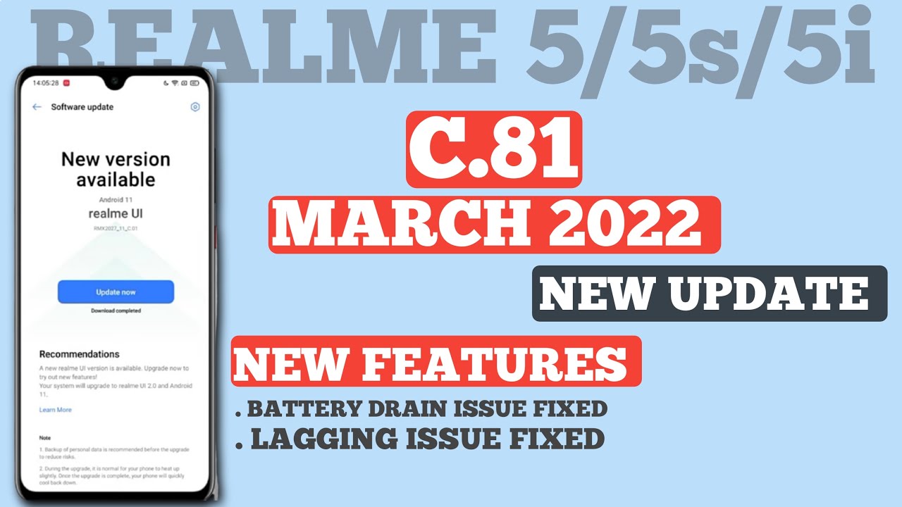 Realme 5/5s/5i C.81 March 2022 New Update 😍|New Features|Bug's Fixed|File Size[Confirm Date]