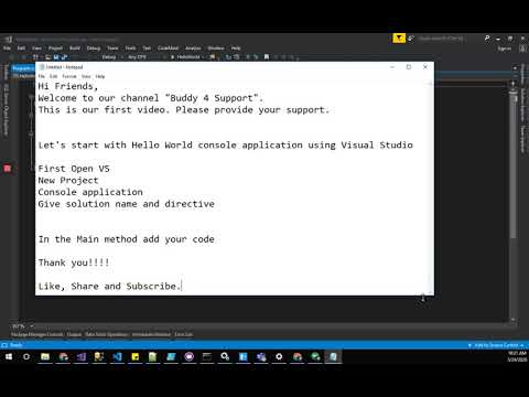 Hello World Console Application using visual studio
