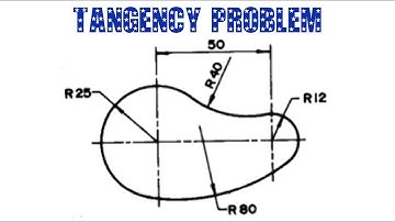 TANGENCY PROBLEM 3 || Tangency || Engineering drawing || Technical drawing