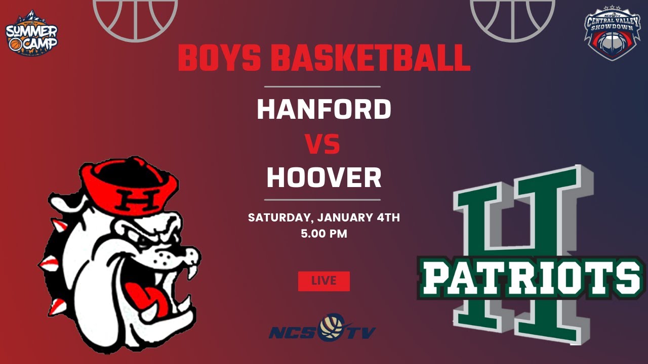 Hanford vs Hoover High School Boys Basketball LIVE 1/4/25 Sanger HS