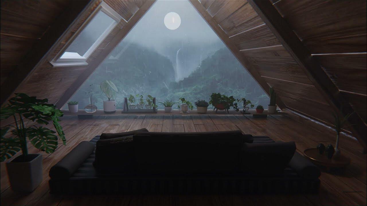 Rainy Attic Private Room 8 hours Relaxation Stress Relief YouTube