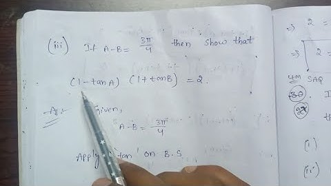 if A-B=3π/4,then show that (1-tanA)(1+tanB)=2 || Trigonometry chapter problems in Telugu Inter||