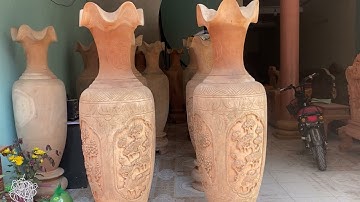 Cặp lục bình cao 1m60 đục tứ quý gỗ xà cừ đẹp. Phun sơn theo yêu cầu. Lh 0354318894