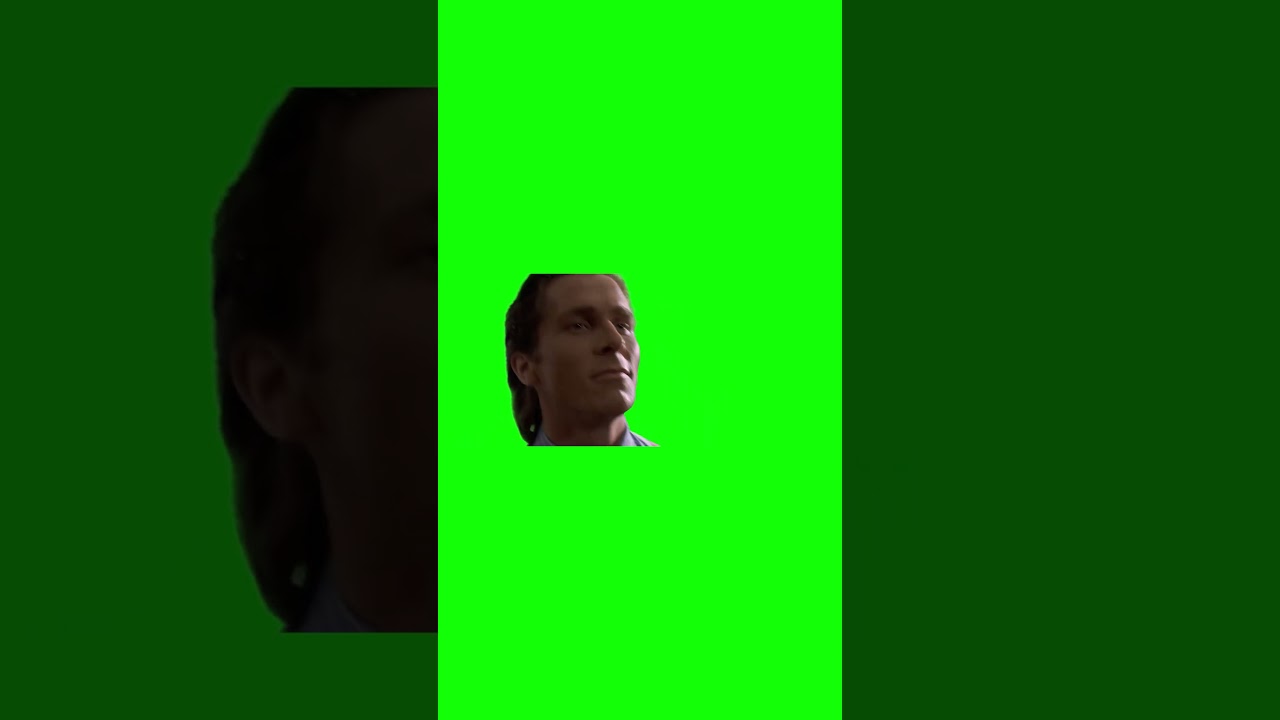 Patrick Bateman saying "Hi, Pat Bateman, Nice To Meet You!" meme - Green Screen - American Psycho