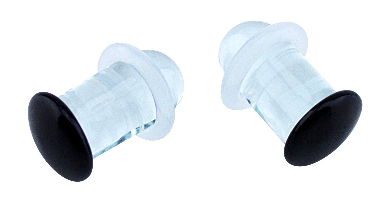 1 Gauge (7mm) Single Flare Glass Plugs | UrbanBodyJewelry.com body piercing valparaiso
