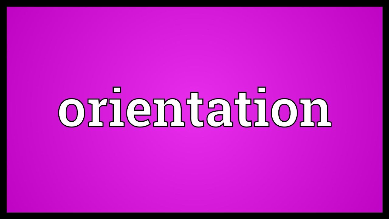Orientation Meaning Youtube