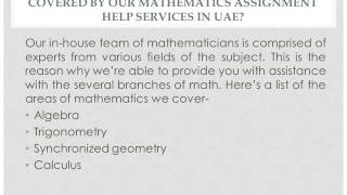 Mathematics Assignment Help in UAE