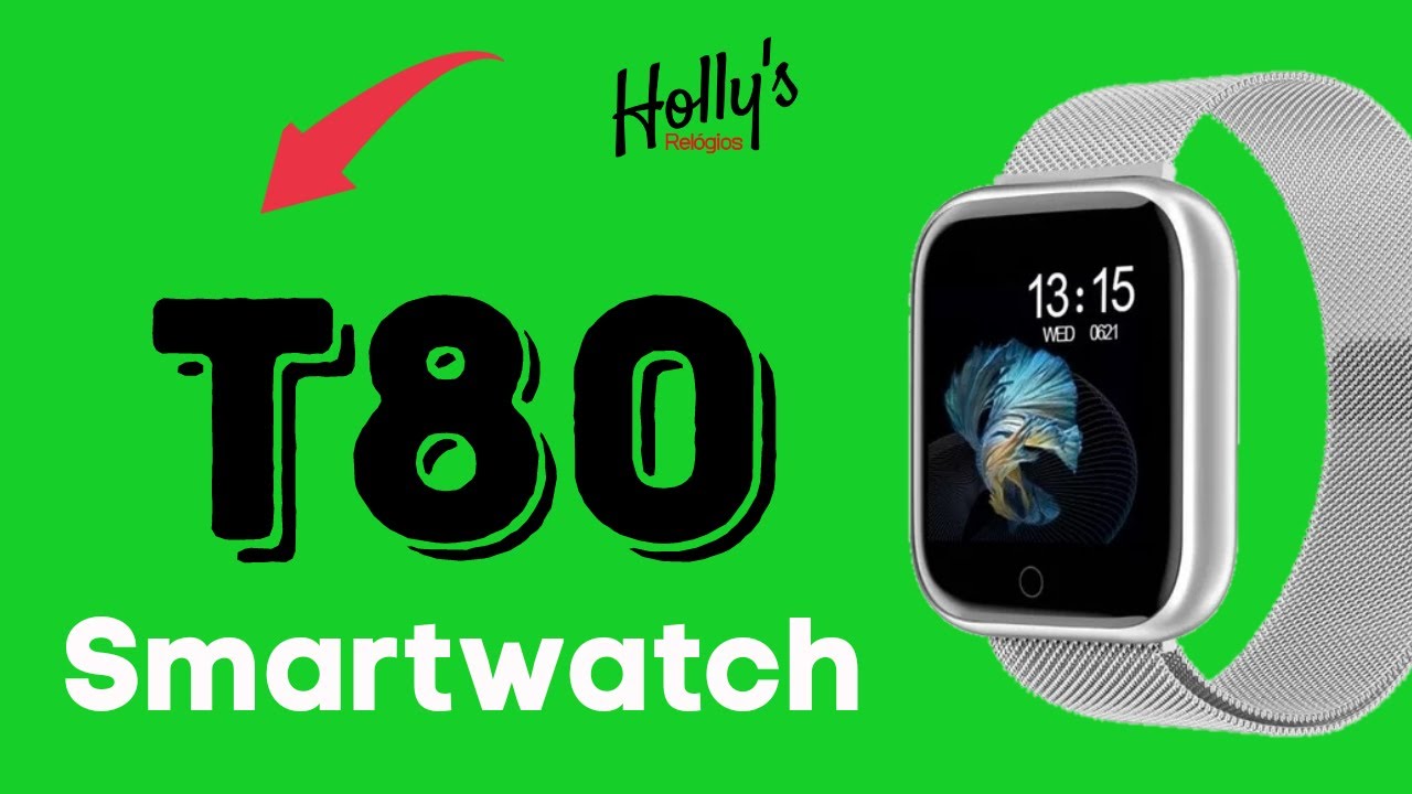 relogio eletronico smartwatch t80 video