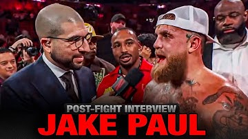 Jake Paul Moments After Getting Jaw Broken by Anthony Joshua, Post-Fight Interview