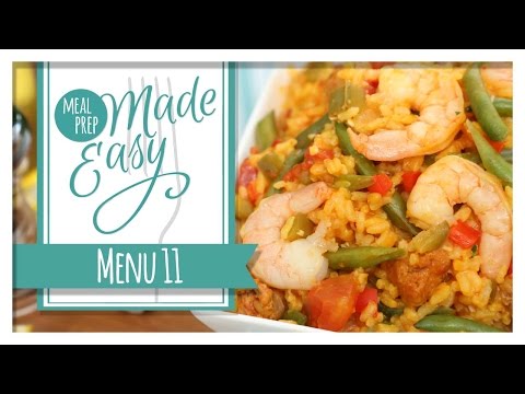 Healthy Meal Prep | Menu 11 | Shrimp Paella, Chilled Gazpacho, Mini Frittatas