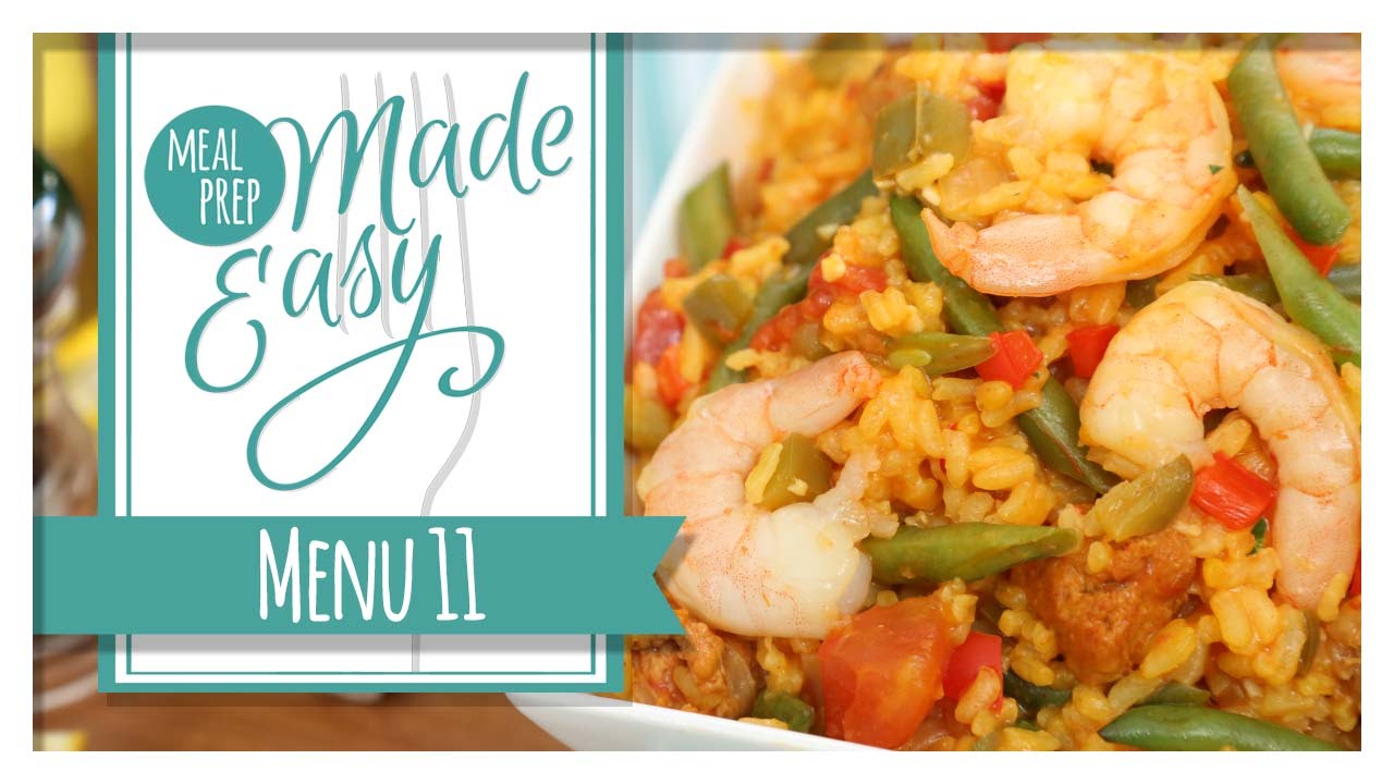 Healthy Meal Prep | Menu 11 | Shrimp Paella, Chilled Gazpacho, Mini Frittatas | The Domestic Geek