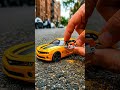 Mini Chainsaw vs Bumblebee Camaro Cars - Cutting testing 🥰🔥 #shortsfeed #automobile #toys