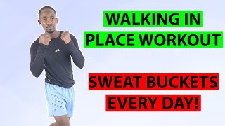 30-Minute WALKING IN PLACE EXERCISE to Make You SWEAT BUCKETS EVERY DAY screenshot 1