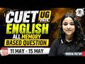 CUET UG 2026 English All Memory Based Question Based on 11-15 May Paper Analysis | Megha Ma'am