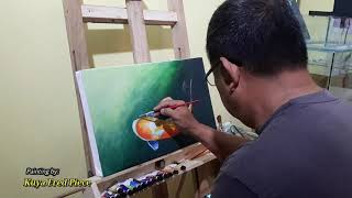 Oil Painting: PAINT KOI FISH WITH OIL PAINTING ON CANVAS | Time-Lapse | by Kuya Fred Piece