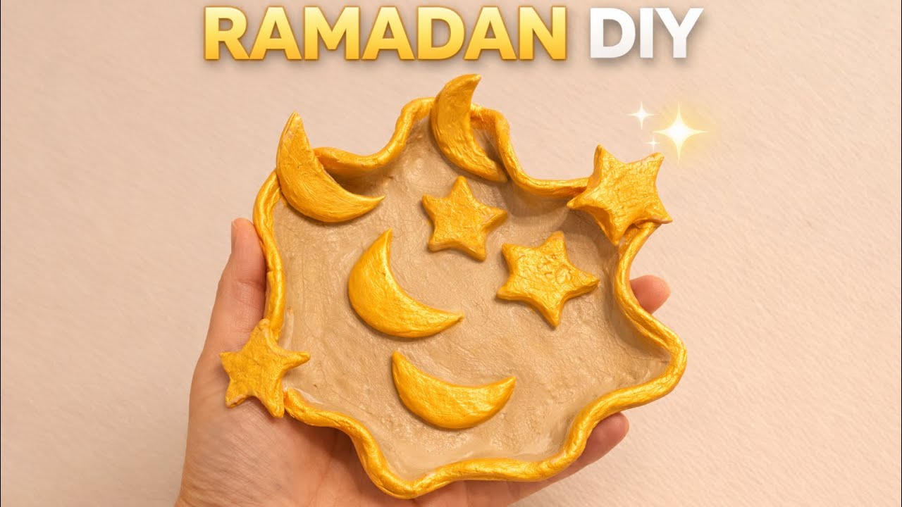 DIY Moon & Star Ceramic Plate 🌙✨ Ramadan Inspired Pottery Decor