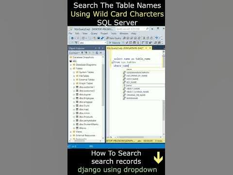 Find Search Table Names Using Wildcard Characters SQL Server SSMS - YouTube