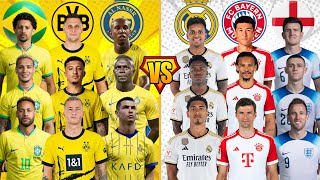 Al Nassr & Dortmund & Brazil 🆚 Madrid & Bayern & England (Ronaldo, Neymar, Sancho, Vini, Bellingham)
