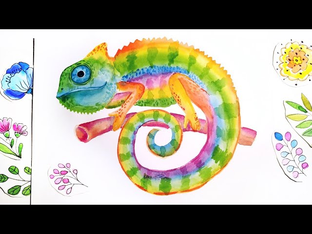 Chameleon drawing + Speedpaint!
