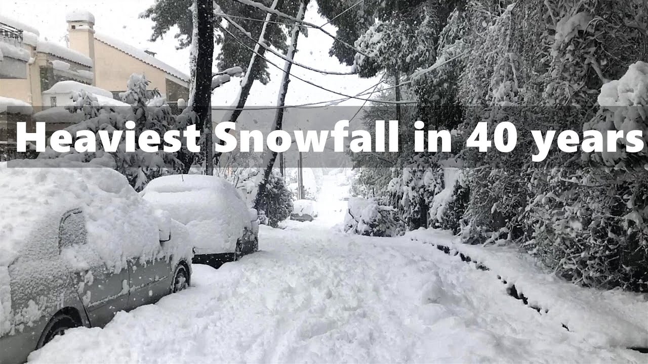 [4K]Greece sees the heaviest snowfall in 40 yearsdisrupted normal life