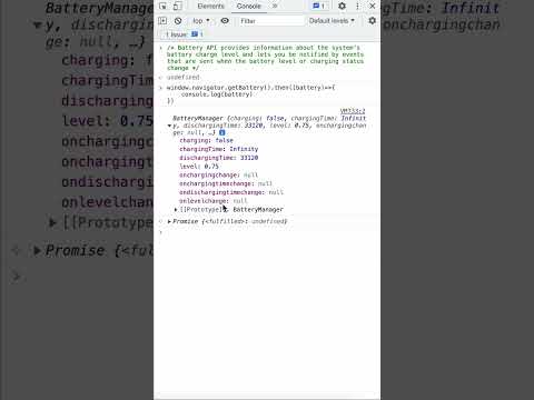 Javascript Battery Status API